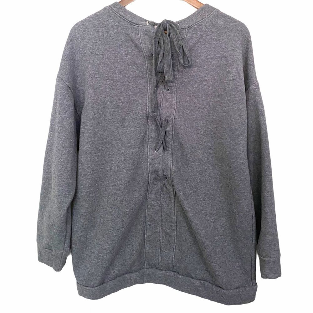 Fabletics Gray Nina Lace-Back Pullover Oversized … - image 7